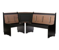 Atrium Black & Pecan 3-Piece Wooden Breakfast Nook Set -COSCO Store 810543121 A8 1