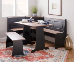 Atrium Black & Pecan 3-Piece Wooden Breakfast Nook Set -COSCO Store 810543121 B0 2