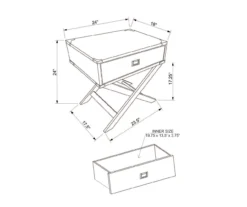 Cami Single Drawer X Base Accent Table -COSCO Store 810543184 D8 11