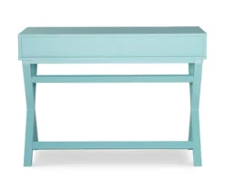 Kari Turquoise 2-Drawer Wooden X-Frame Desk -COSCO Store 810543189 4