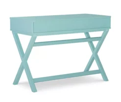 Kari Turquoise 2-Drawer Wooden X-Frame Desk -COSCO Store 810543189 5