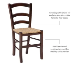Bordeaux Walnut Handwoven Ladder Back Side Chairs, 2-Pack -COSCO Store 810543200 A8 1