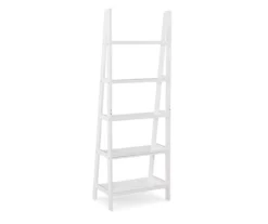 Boston White Wood 5-Shelf Ladder Bookcase -COSCO Store 810543215 4