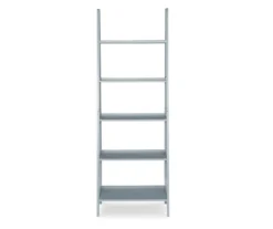 Boston Gray 5-Shelf Wooden Ladder Bookcase -COSCO Store 810543216 3
