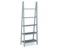 Boston Gray 5-Shelf Wooden Ladder Bookcase -COSCO Store 810543216 4