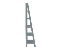 Boston Gray 5-Shelf Wooden Ladder Bookcase -COSCO Store 810543216 5