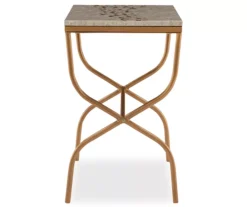 Global Designs Gold Geometric Capiz Mosaic Fish Pattern Accent Table 10 Global Designs Gold Geometric Capiz Mosaic Fish Pattern Accent Table -COSCO Store 810543217 4