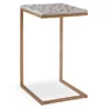Global Designs Gold Geometric Capiz Mosaic Fish Pattern C Accent Table -COSCO Store 810543218 1