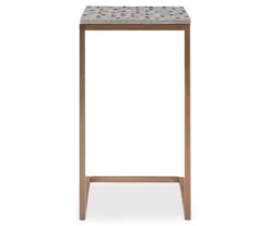 Global Designs Gold Geometric Capiz Mosaic Fish Pattern C Accent Table 9 Global Designs Gold Geometric Capiz Mosaic Fish Pattern C Accent Table -COSCO Store 810543218 3