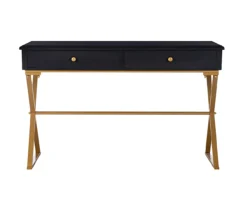 Glam Black & Gold 2-Drawer Campaign Desk -COSCO Store 810543220 3