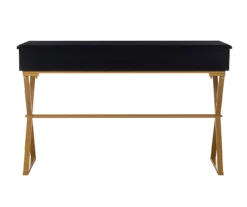 Glam Black & Gold 2-Drawer Campaign Desk -COSCO Store 810543220 4