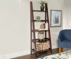Boston Espresso 5-Shelf Wooden Ladder Bookcase -COSCO Store 810543223 2