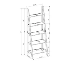 Boston Espresso 5-Shelf Wooden Ladder Bookcase -COSCO Store 810543223 A8