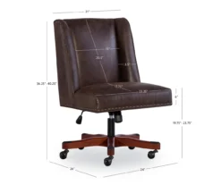 Austin Dark Walnut Upholstered Office Chair -COSCO Store 810543233 D8 9
