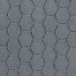 Royal Gray Quilted Ottoman With Silver Base -COSCO Store 810543261 6