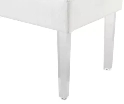 Marie Glitz White Tufted Linen Acrylic Leg Bench -COSCO Store 810543267 A8 1