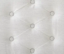 Marie Glitz White Tufted Linen Acrylic Leg Bench -COSCO Store 810543267 A8 2