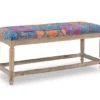 Moroccan Tapestry Upholstered Rustic Driftwood Bench -COSCO Store 810543273 1