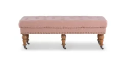 Claire Linen Upholstered Rolling Bench -COSCO Store 810543277 6