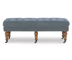 Claire Linen Upholstered Rolling Bench -COSCO Store 810543278 3