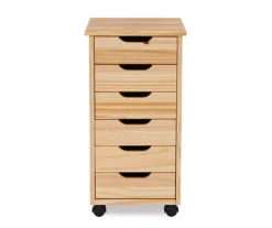 Craft Mate Natural Wood 6-Drawer Rolling Storage Cart -COSCO Store 810543290 3