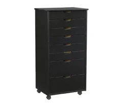Craft Mate Black Wood 8-Drawer Rolling Storage Cart
