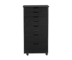 Craft Mate Black Wood 8-Drawer Rolling Storage Cart -COSCO Store 810543294 4
