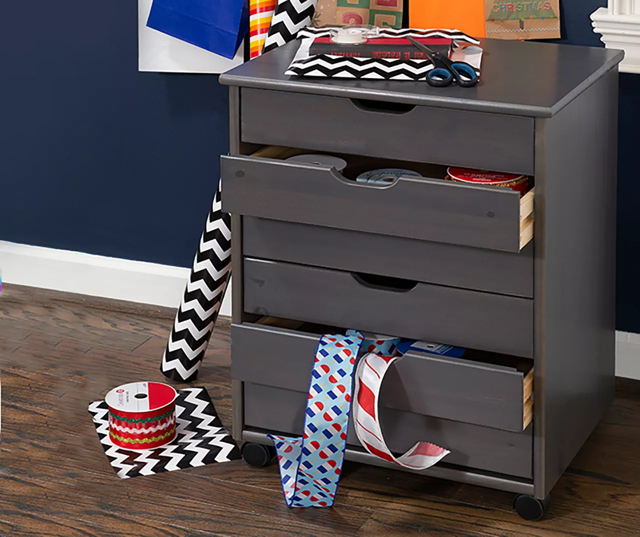 Craft Mate Wide Gray 6-Drawer Rolling Storage Cart 4 Craft Mate Wide Gray 6-Drawer Rolling Storage Cart - Image 2