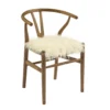 Emmitt Gray & Brown Faux Fur Wishbone Chair 1 Emmitt Gray & Brown Faux Fur Wishbone Chair -COSCO Store 810543298 A0 1