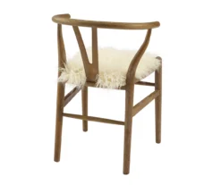 Emmitt Gray & Brown Faux Fur Wishbone Chair 20 Emmitt Gray & Brown Faux Fur Wishbone Chair -COSCO Store 810543298 A2 4