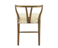 Emmitt Gray & Brown Faux Fur Wishbone Chair 19 Emmitt Gray & Brown Faux Fur Wishbone Chair -COSCO Store 810543298 A2 5