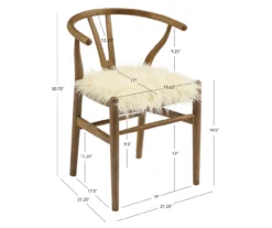Emmitt Gray & Brown Faux Fur Wishbone Chair 23 Emmitt Gray & Brown Faux Fur Wishbone Chair -COSCO Store 810543298 D8 11