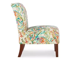 Danna Multicolor Upholstered Paisley Curved Back Slipper Chair -COSCO Store 810543301 3