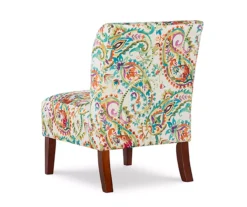Danna Multicolor Upholstered Paisley Curved Back Slipper Chair -COSCO Store 810543301 4