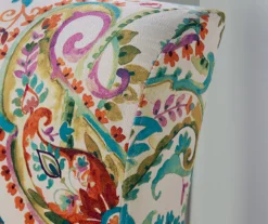 Danna Multicolor Upholstered Paisley Curved Back Slipper Chair -COSCO Store 810543301 7