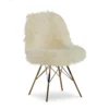 Layton Cream & Gold Faux Fur Chair -COSCO Store 810543311 1