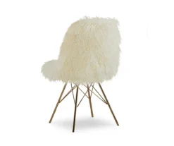 Layton Cream & Gold Faux Fur Chair -COSCO Store 810543311 3