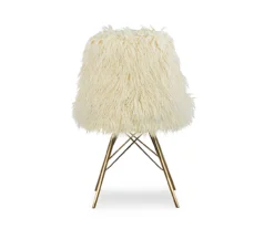 Layton Cream & Gold Faux Fur Chair -COSCO Store 810543311 4