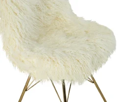 Layton Cream & Gold Faux Fur Chair -COSCO Store 810543311 5