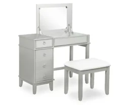 Jasmine 2-Piece White 1-Drawer Lifting Mirror Vanity Set 7 Jasmine 2-Piece White 1-Drawer Lifting Mirror Vanity Set -COSCO Store 810543315 3