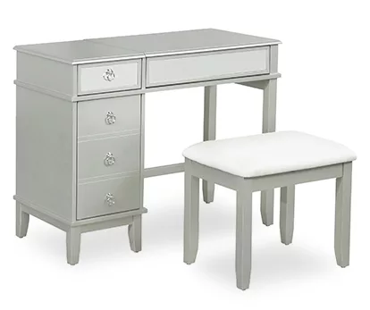 Jasmine 2-Piece White 1-Drawer Lifting Mirror Vanity Set 5 Jasmine 2-Piece White 1-Drawer Lifting Mirror Vanity Set - Image 3