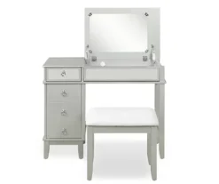 Jasmine 2-Piece White 1-Drawer Lifting Mirror Vanity Set 9 Jasmine 2-Piece White 1-Drawer Lifting Mirror Vanity Set -COSCO Store 810543315 5