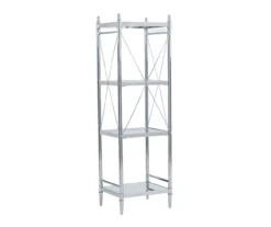 Hawkins Chrome & Glass 4-Tier Shelf -COSCO Store 810543325 5