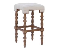 Chilton Brown Striped Backless Bar Stool