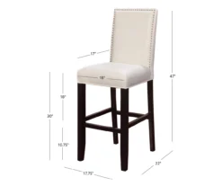 Blaire White Glitz Nailhead Bar Stool -COSCO Store 810543340 A7