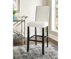 Blaire White Glitz Nailhead Bar Stool