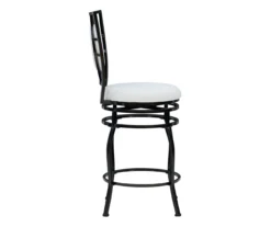 Newton White & Black Upholstered Faux Leather Adjustable Stool -COSCO Store 810543346 A1 3