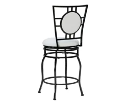 Newton White & Black Upholstered Faux Leather Adjustable Stool -COSCO Store 810543346 A2 4