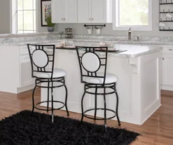 Newton White & Black Upholstered Faux Leather Adjustable Stool -COSCO Store 810543346 A2 6