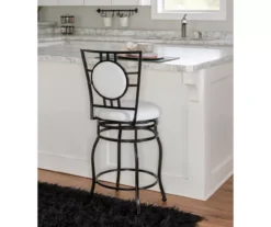 Newton White & Black Upholstered Faux Leather Adjustable Stool -COSCO Store 810543346 A2 7